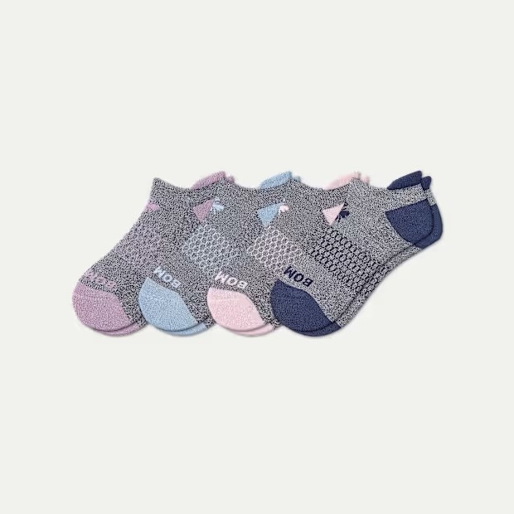 Bombas Women's Ankle Socks 4-Pack Midweight Supima Cotton Blend Small (4-7.5)